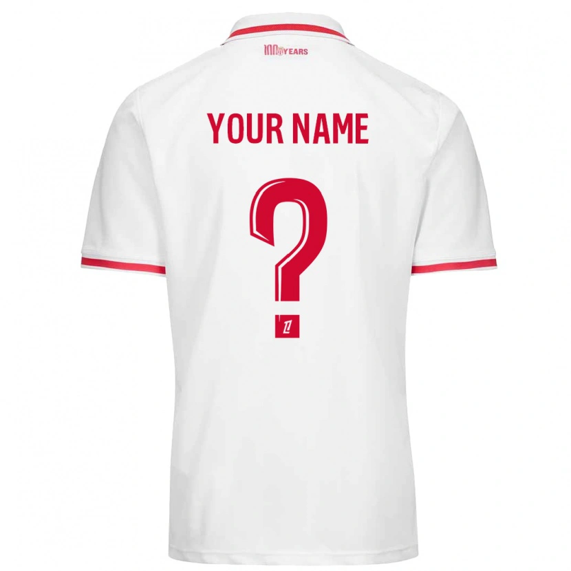 Danxen Hombre Camiseta Su Nombre #0 Blanco Rojo 1ª Equipación 2024/25 La Camisa México
