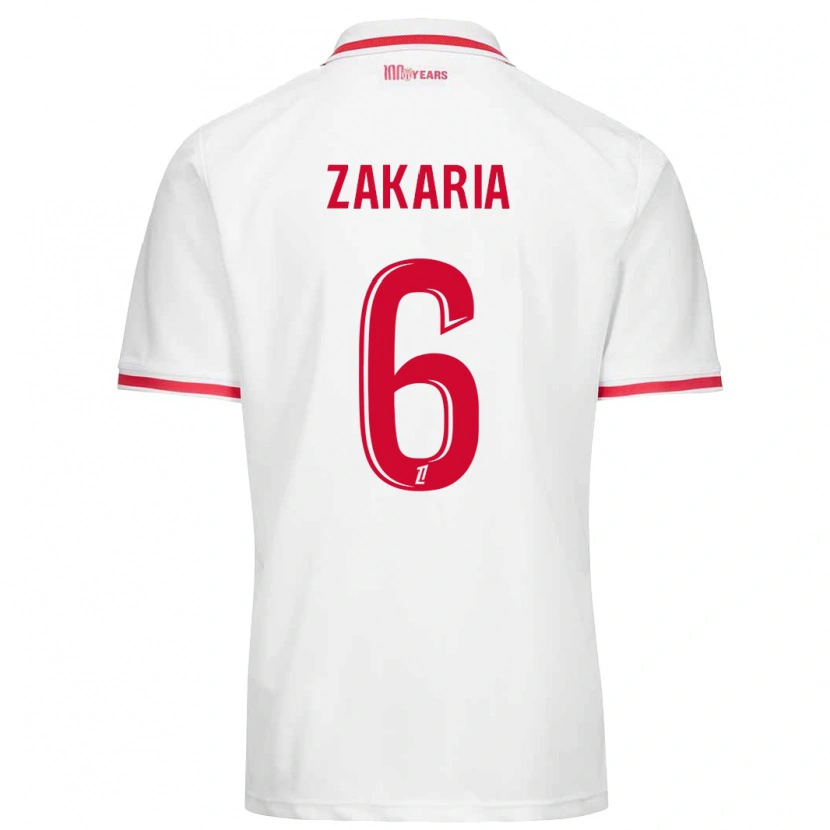 Danxen Hombre Camiseta Denis Zakaria #6 Blanco Rojo 1ª Equipación 2024/25 La Camisa México