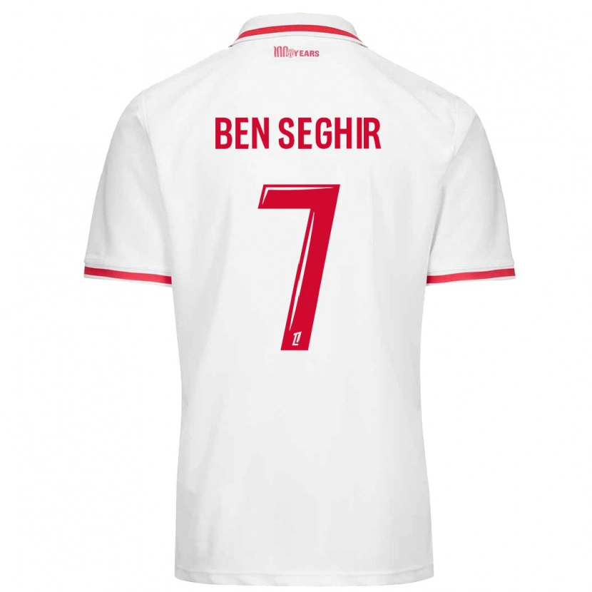 Danxen Hombre Camiseta Eliesse Ben Seghir #7 Blanco Rojo 1ª Equipación 2024/25 La Camisa México
