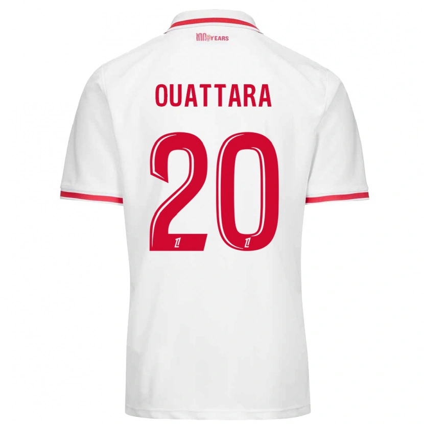 Danxen Hombre Camiseta Kassoum Ouattara #20 Blanco Rojo 1ª Equipación 2024/25 La Camisa México