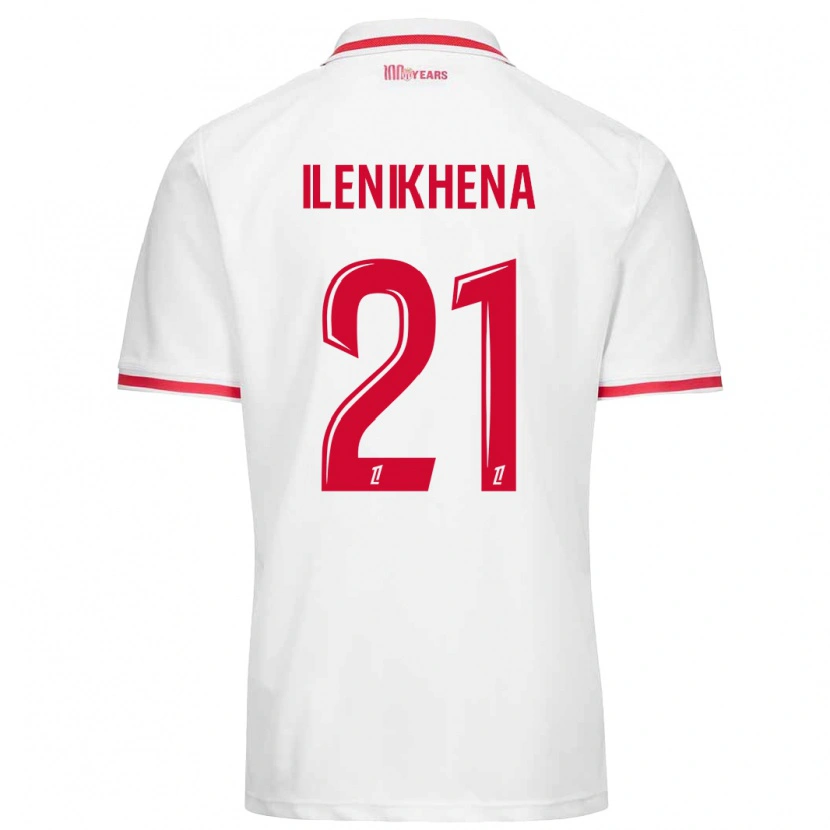 Danxen Hombre Camiseta George Ilenikhena #21 Blanco Rojo 1ª Equipación 2024/25 La Camisa México