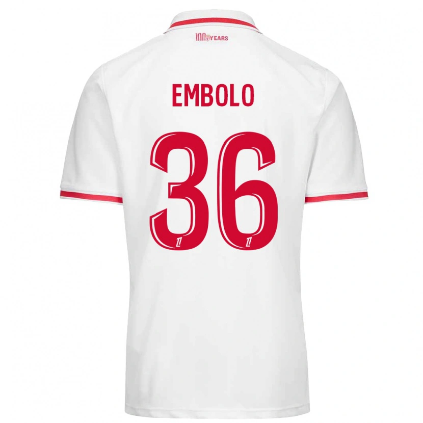 Danxen Hombre Camiseta Breel Embolo #36 Blanco Rojo 1ª Equipación 2024/25 La Camisa México