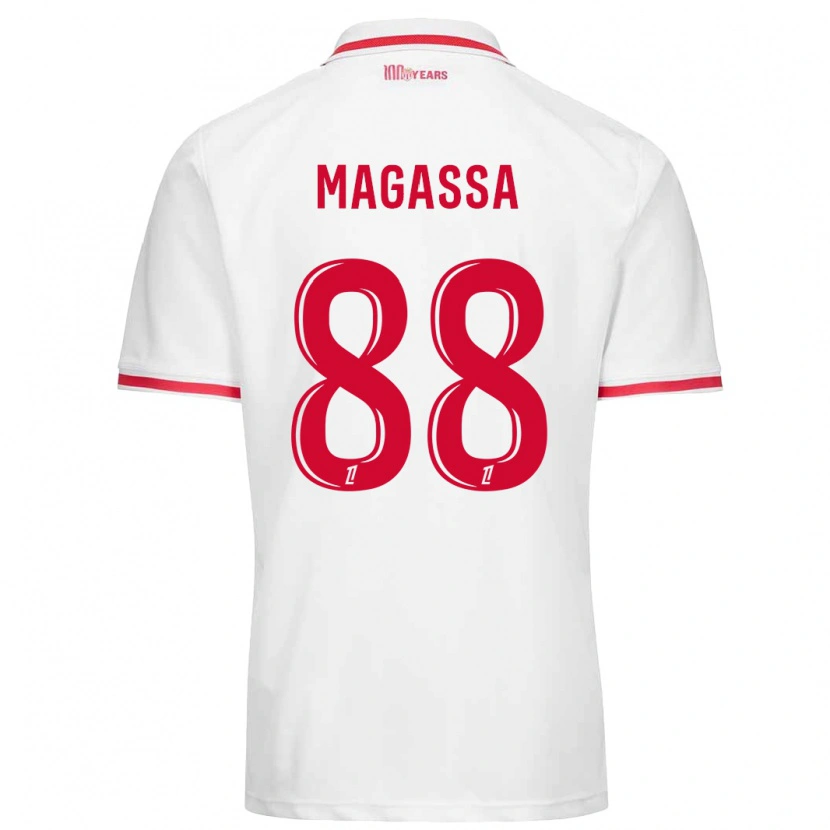 Danxen Hombre Camiseta Soungoutou Magassa #88 Blanco Rojo 1ª Equipación 2024/25 La Camisa México