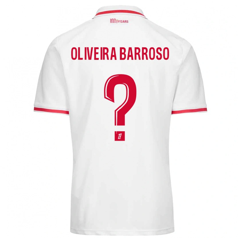 Danxen Hombre Camiseta Mickael Oliveira Barroso #0 Blanco Rojo 1ª Equipación 2024/25 La Camisa México