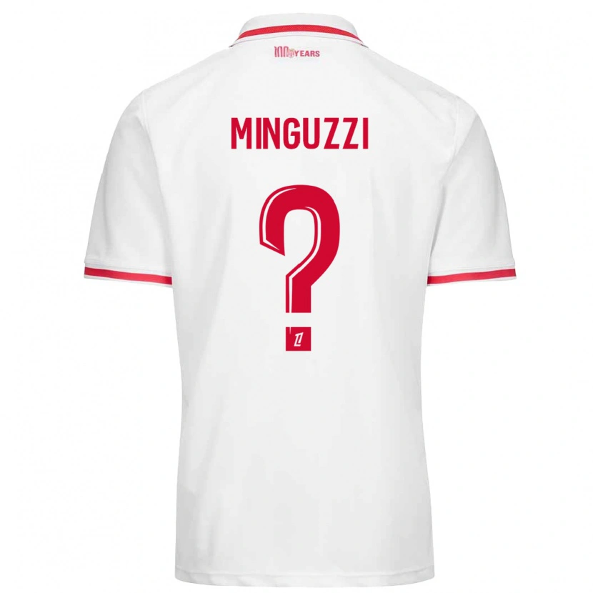 Danxen Hombre Camiseta Matteo Minguzzi #0 Blanco Rojo 1ª Equipación 2024/25 La Camisa México
