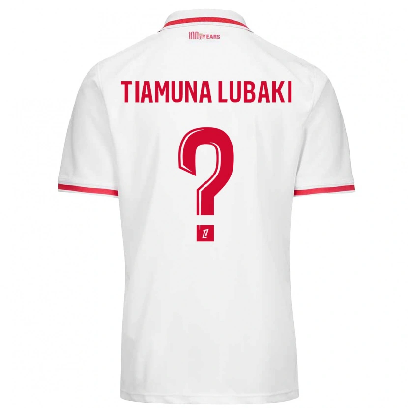 Danxen Hombre Camiseta Loïc Tiamuna Lubaki #0 Blanco Rojo 1ª Equipación 2024/25 La Camisa México