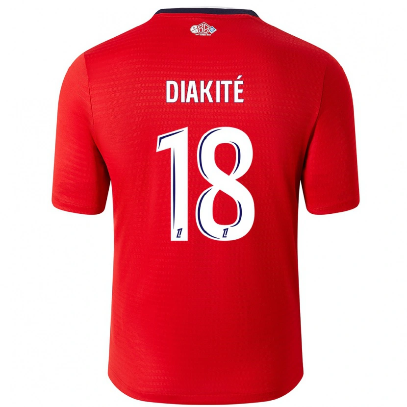 Danxen Hombre Camiseta Bafodé Diakité #18 Rojo Blanco 1ª Equipación 2024/25 La Camisa México
