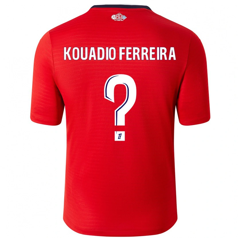 Danxen Hombre Camiseta Wilfrid Kouadio Ferreira #0 Rojo Blanco 1ª Equipación 2024/25 La Camisa México