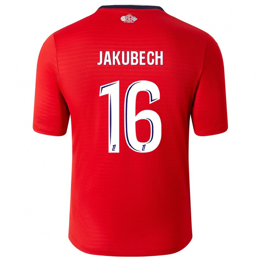 Danxen Hombre Camiseta Adam Jakubech #16 Rojo Blanco 1ª Equipación 2024/25 La Camisa México