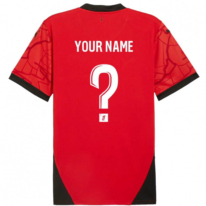 Danxen Hombre Camiseta Su Nombre #0 Rojo Negro 1ª Equipación 2024/25 La Camisa México