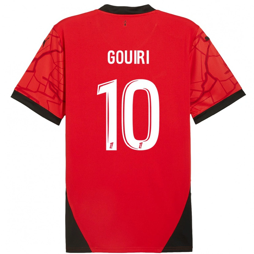 Danxen Hombre Camiseta Amine Gouiri #10 Rojo Negro 1ª Equipación 2024/25 La Camisa México