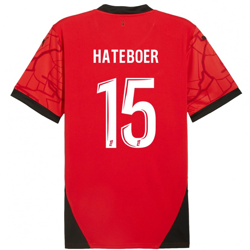 Danxen Hombre Camiseta Hans Hateboer #15 Rojo Negro 1ª Equipación 2024/25 La Camisa México
