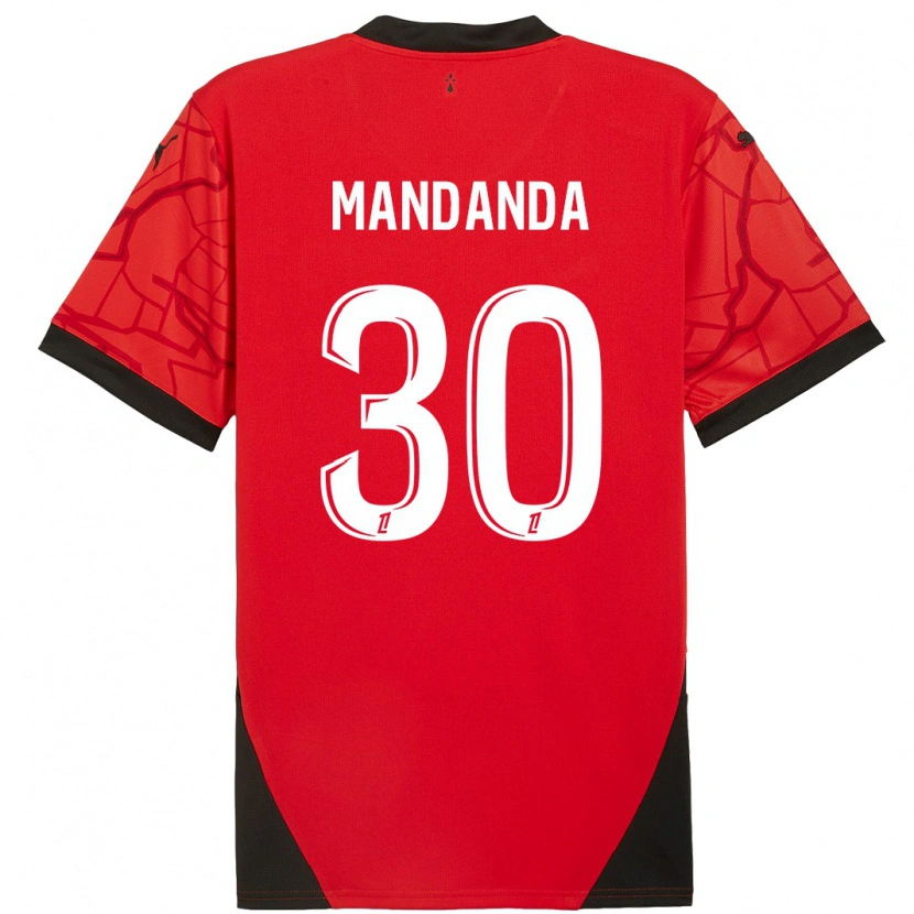 Danxen Hombre Camiseta Steve Mandanda #30 Rojo Negro 1ª Equipación 2024/25 La Camisa México