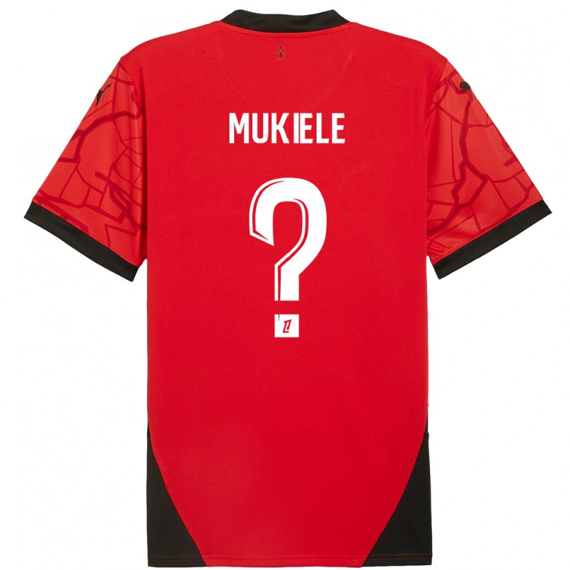 Danxen Hombre Camiseta Nordan Mukiele #0 Rojo Negro 1ª Equipación 2024/25 La Camisa México