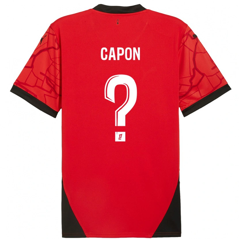 Danxen Hombre Camiseta José Capon #0 Rojo Negro 1ª Equipación 2024/25 La Camisa México