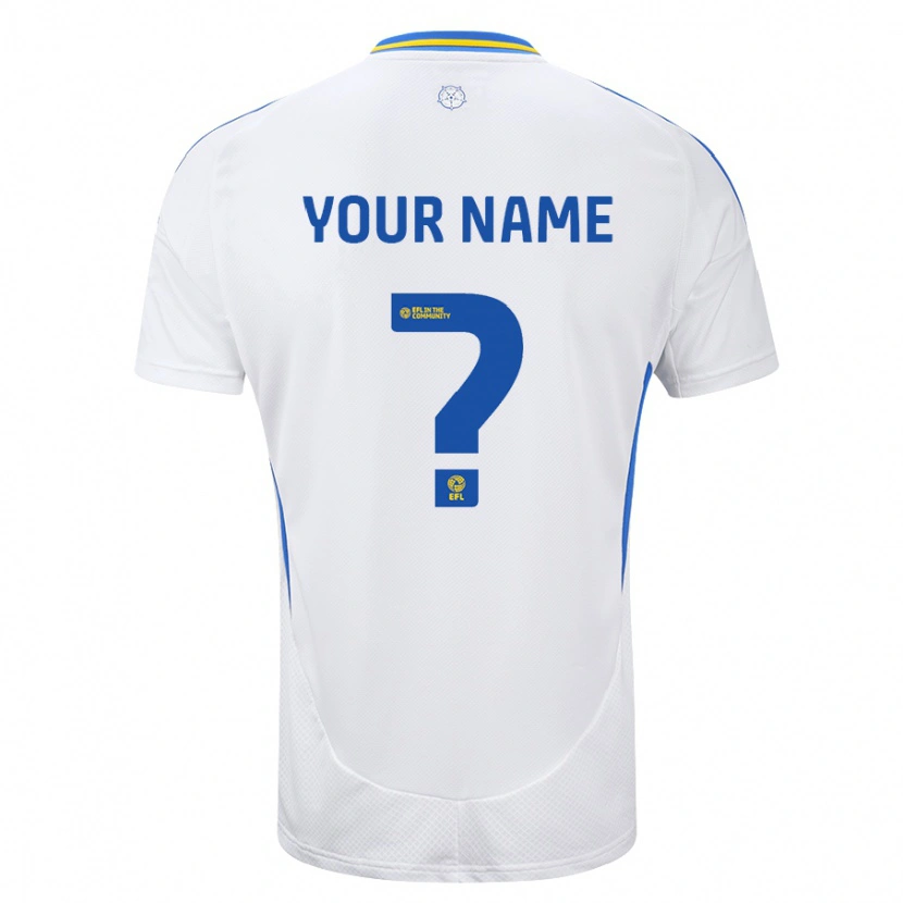 Danxen Hombre Camiseta Su Nombre #0 Blanco Azul 1ª Equipación 2024/25 La Camisa México