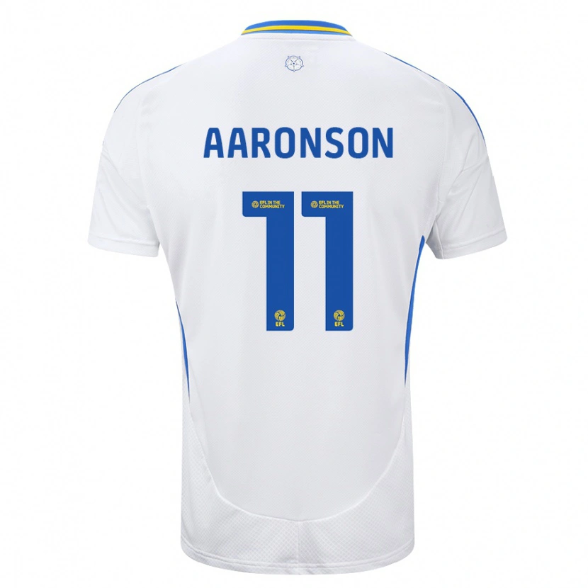 Danxen Hombre Camiseta Brenden Aaronson #11 Blanco Azul 1ª Equipación 2024/25 La Camisa México
