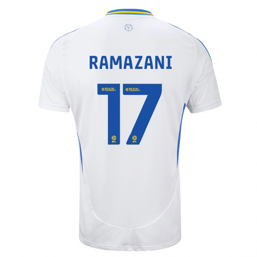 Danxen Hombre Camiseta Largie Ramazani #17 Blanco Azul 1ª Equipación 2024/25 La Camisa México