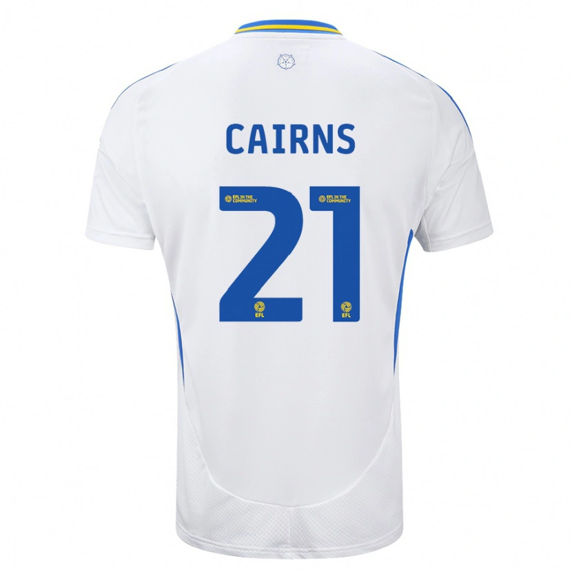 Danxen Hombre Camiseta Alex Cairns #21 Blanco Azul 1ª Equipación 2024/25 La Camisa México