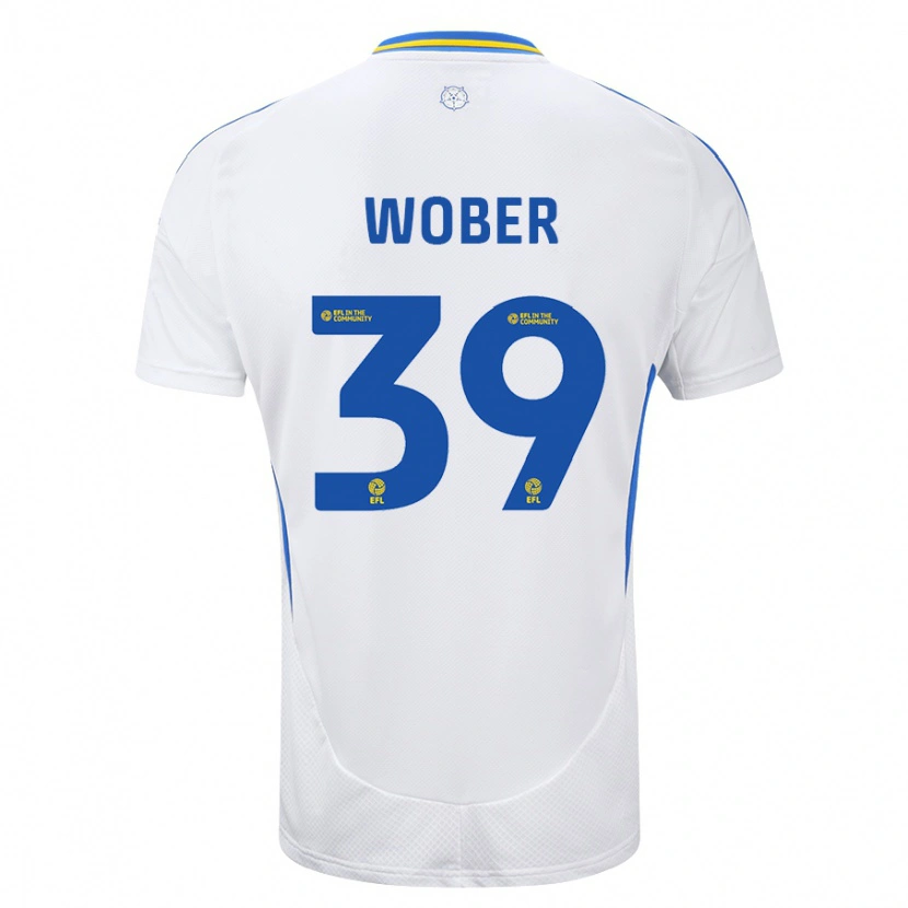 Danxen Hombre Camiseta Maximilian Wöber #39 Blanco Azul 1ª Equipación 2024/25 La Camisa México