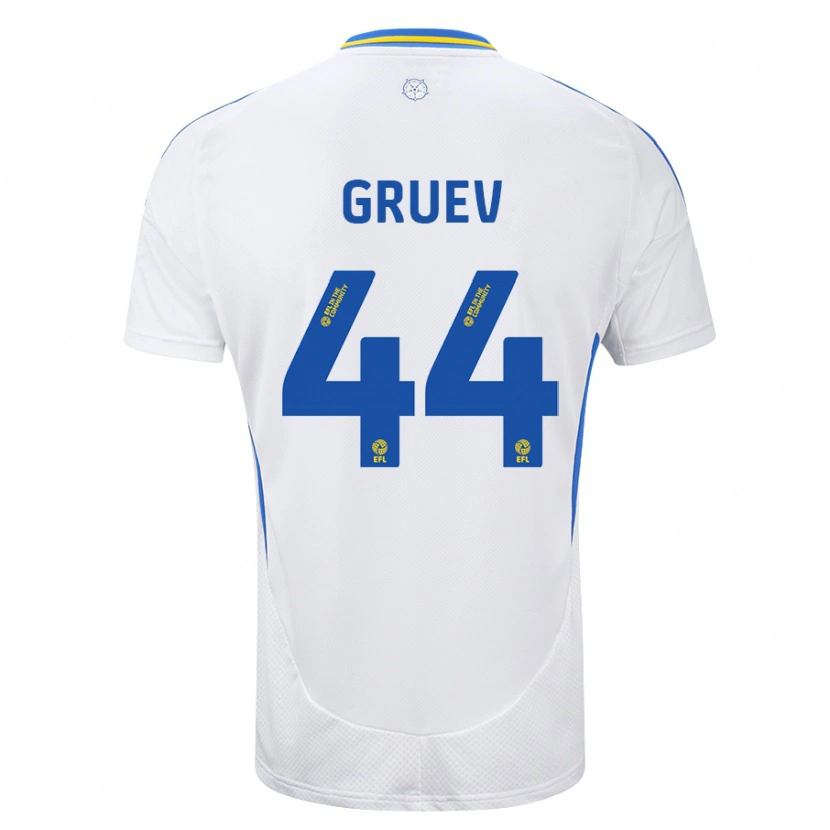 Danxen Hombre Camiseta Ilia Gruev #44 Blanco Azul 1ª Equipación 2024/25 La Camisa México