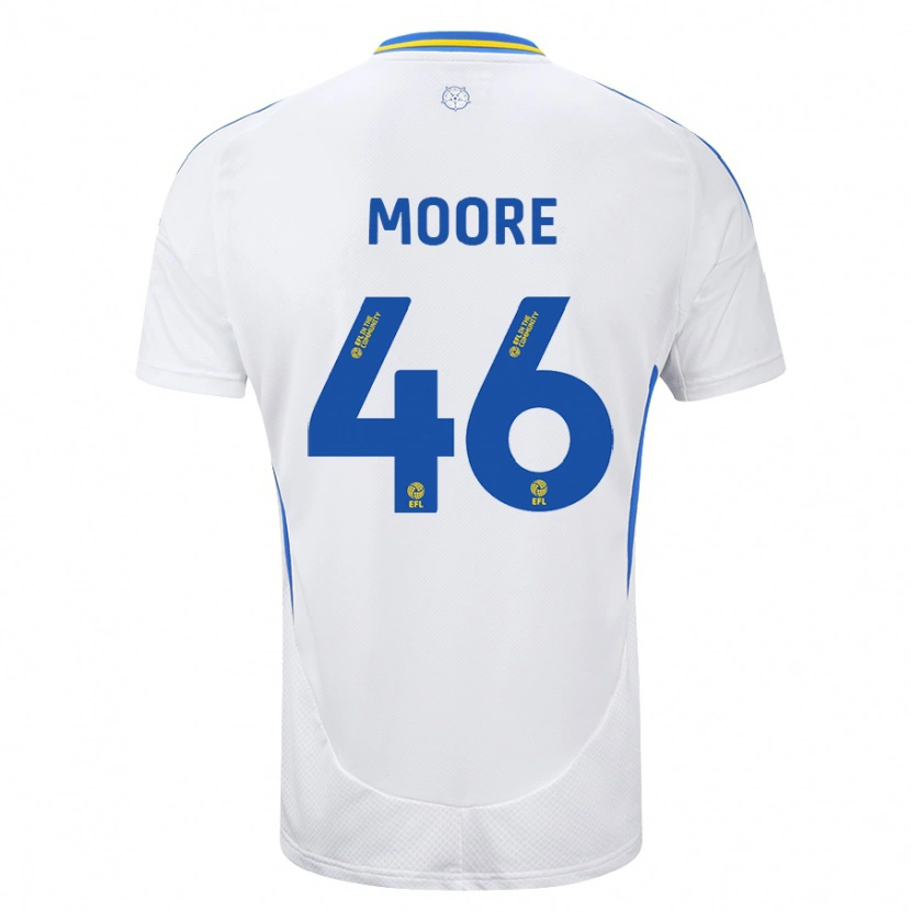Danxen Hombre Camiseta Kris Moore #46 Blanco Azul 1ª Equipación 2024/25 La Camisa México