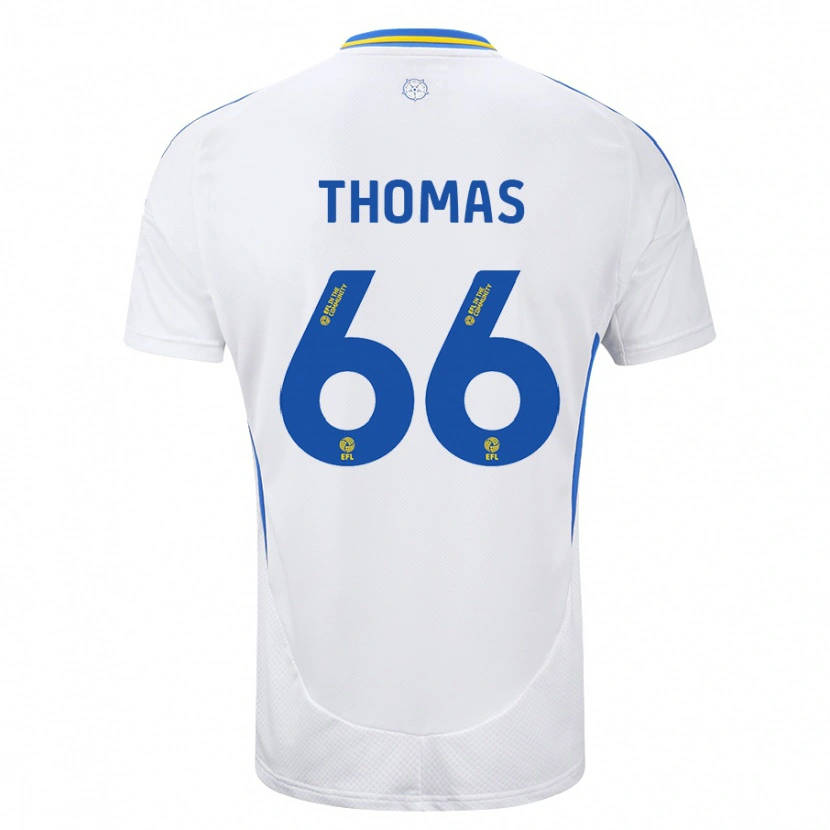 Danxen Hombre Camiseta Luca Thomas #66 Blanco Azul 1ª Equipación 2024/25 La Camisa México