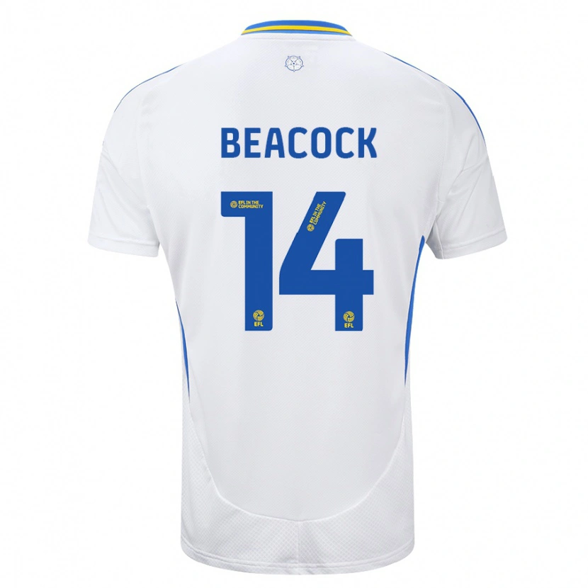 Danxen Hombre Camiseta Molly Beacock #14 Blanco Azul 1ª Equipación 2024/25 La Camisa México