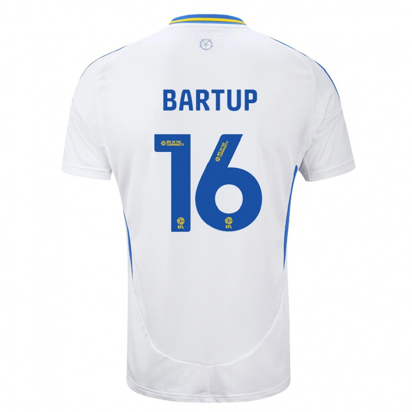 Danxen Hombre Camiseta Laura Bartup #16 Blanco Azul 1ª Equipación 2024/25 La Camisa México