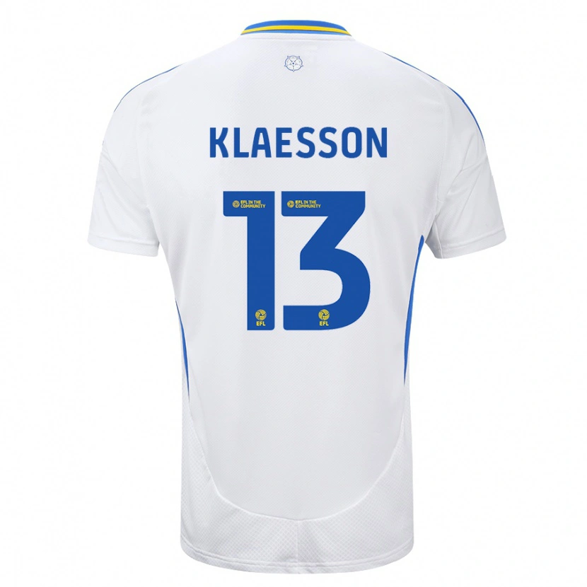 Danxen Hombre Camiseta Kristoffer Klaesson #13 Blanco Azul 1ª Equipación 2024/25 La Camisa México