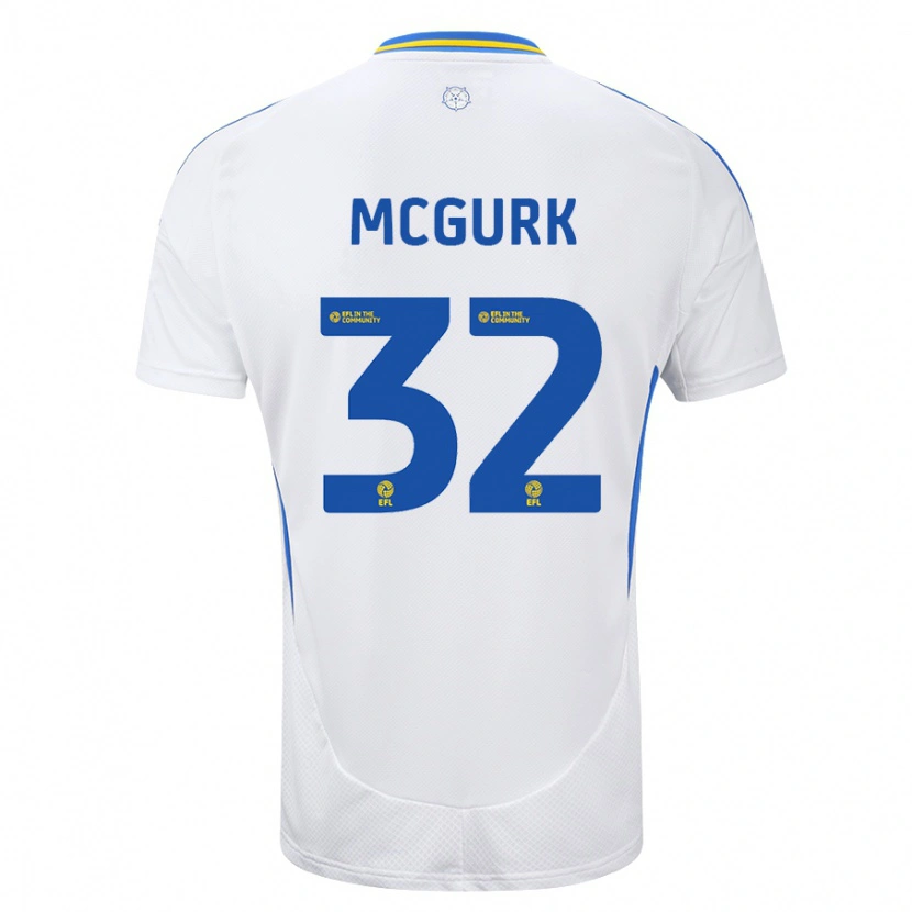 Danxen Hombre Camiseta Sean Mcgurk #32 Blanco Azul 1ª Equipación 2024/25 La Camisa México