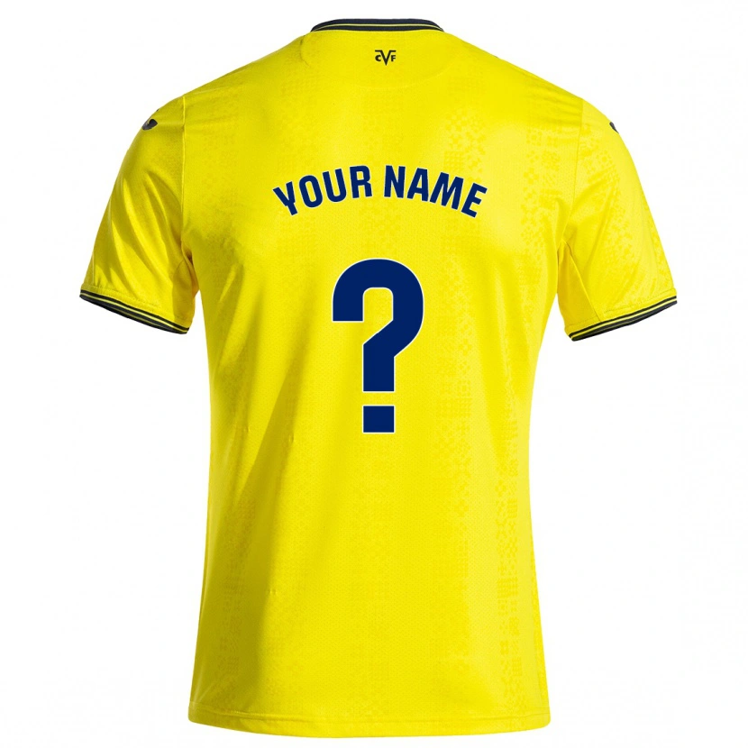 Danxen Hombre Camiseta Su Nombre #0 Amarillo Negro 1ª Equipación 2024/25 La Camisa México