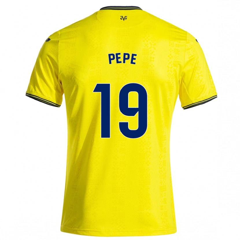 Danxen Hombre Camiseta Nicolas Pépé #19 Amarillo Negro 1ª Equipación 2024/25 La Camisa México