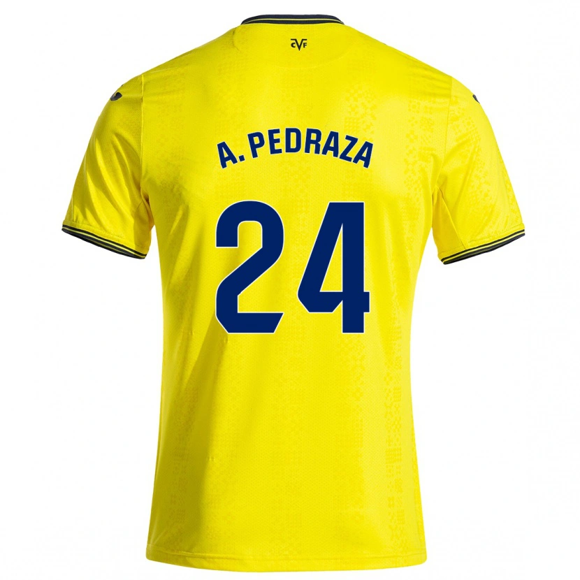 Danxen Hombre Camiseta Alfonso Pedraza #24 Amarillo Negro 1ª Equipación 2024/25 La Camisa México