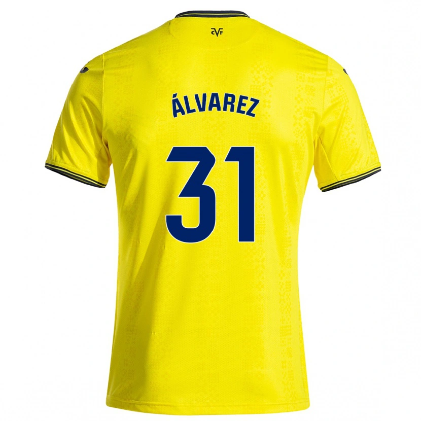 Danxen Hombre Camiseta Iker Álvarez #31 Amarillo Negro 1ª Equipación 2024/25 La Camisa México