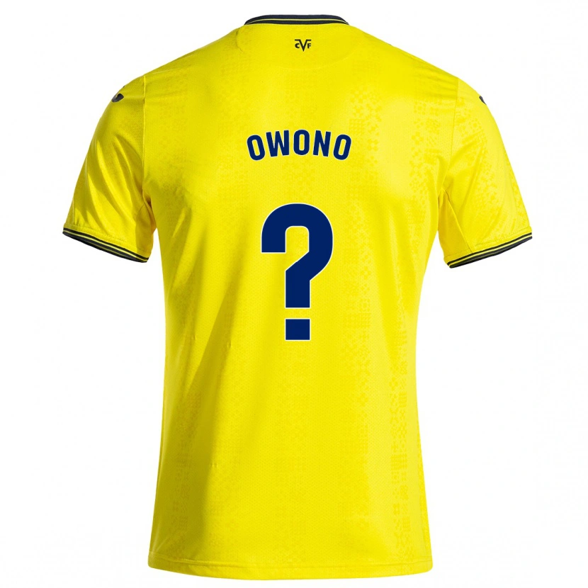 Danxen Hombre Camiseta Roberto Owono #0 Amarillo Negro 1ª Equipación 2024/25 La Camisa México