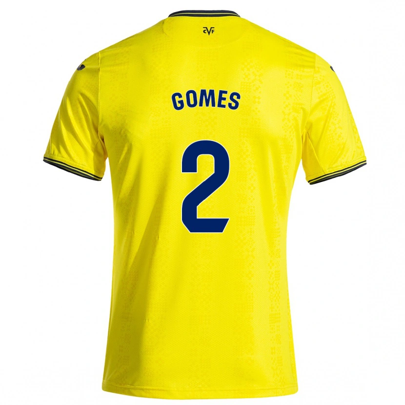 Danxen Hombre Camiseta Vique Gomes #2 Amarillo Negro 1ª Equipación 2024/25 La Camisa México
