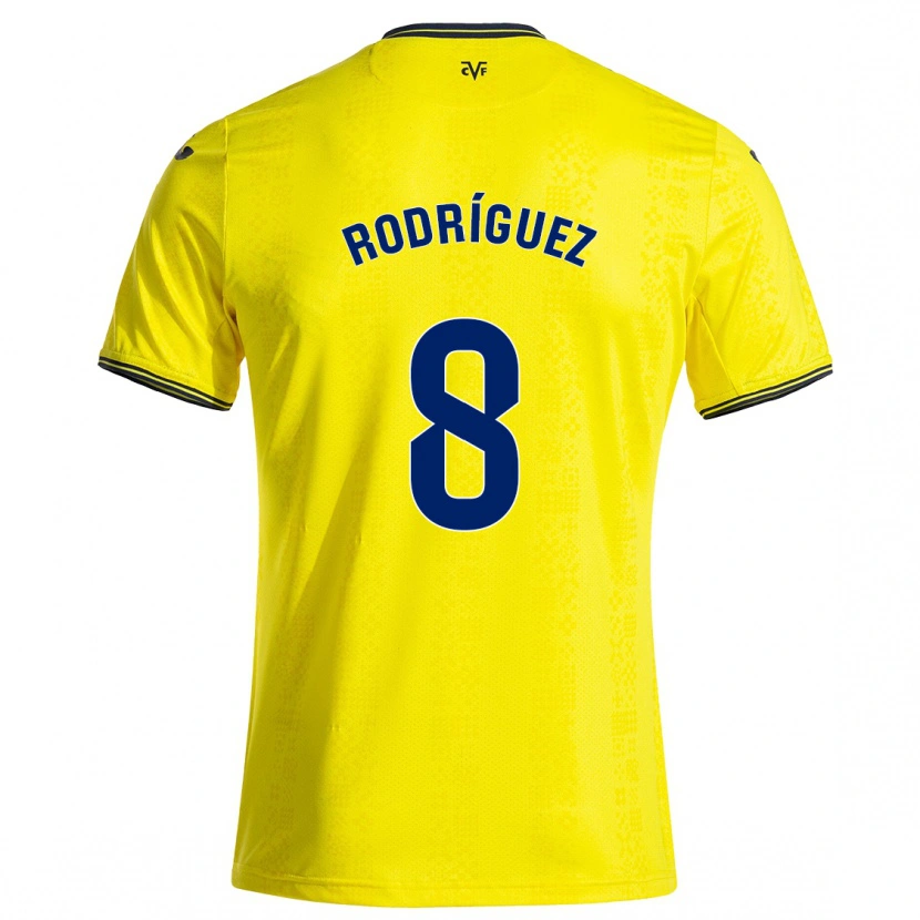 Danxen Hombre Camiseta Unai Rodríguez #8 Amarillo Negro 1ª Equipación 2024/25 La Camisa México
