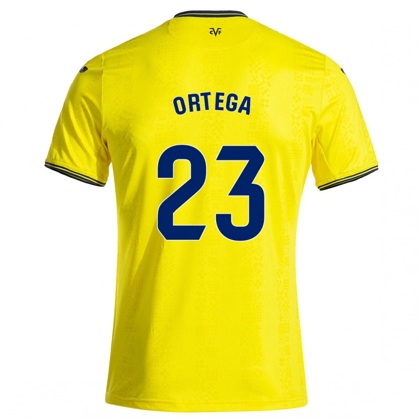 Danxen Hombre Camiseta Jordi Ortega #23 Amarillo Negro 1ª Equipación 2024/25 La Camisa México