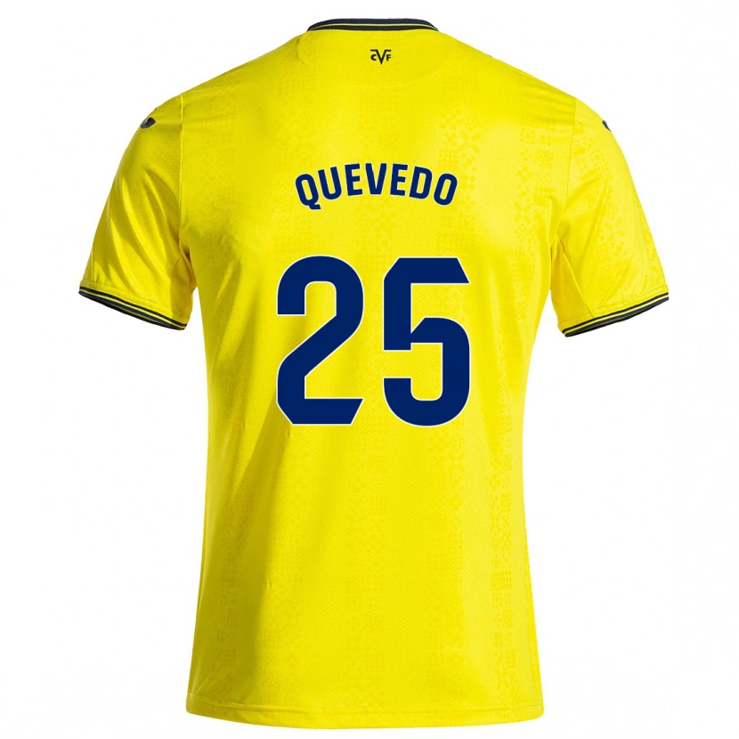 Danxen Hombre Camiseta Alex Quevedo #25 Amarillo Negro 1ª Equipación 2024/25 La Camisa México
