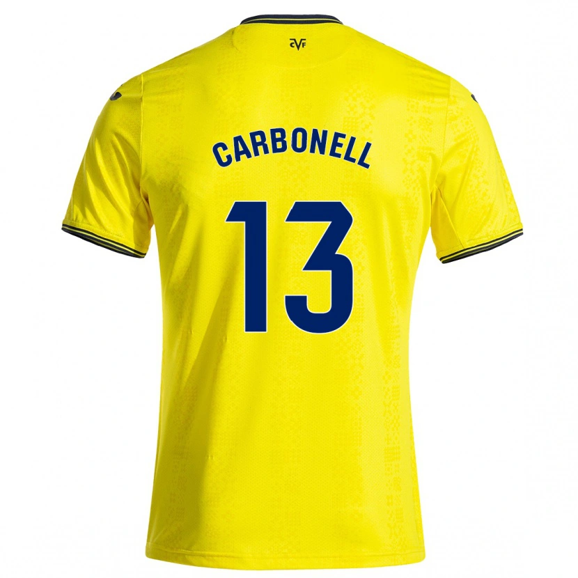 Danxen Hombre Camiseta Carmen Carbonell #13 Amarillo Negro 1ª Equipación 2024/25 La Camisa México