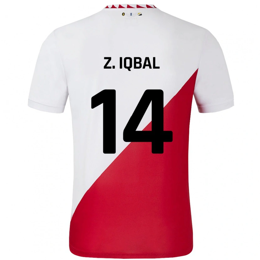Danxen Hombre Camiseta Zidane Iqbal #14 Blanco Rojo 1ª Equipación 2024/25 La Camisa México