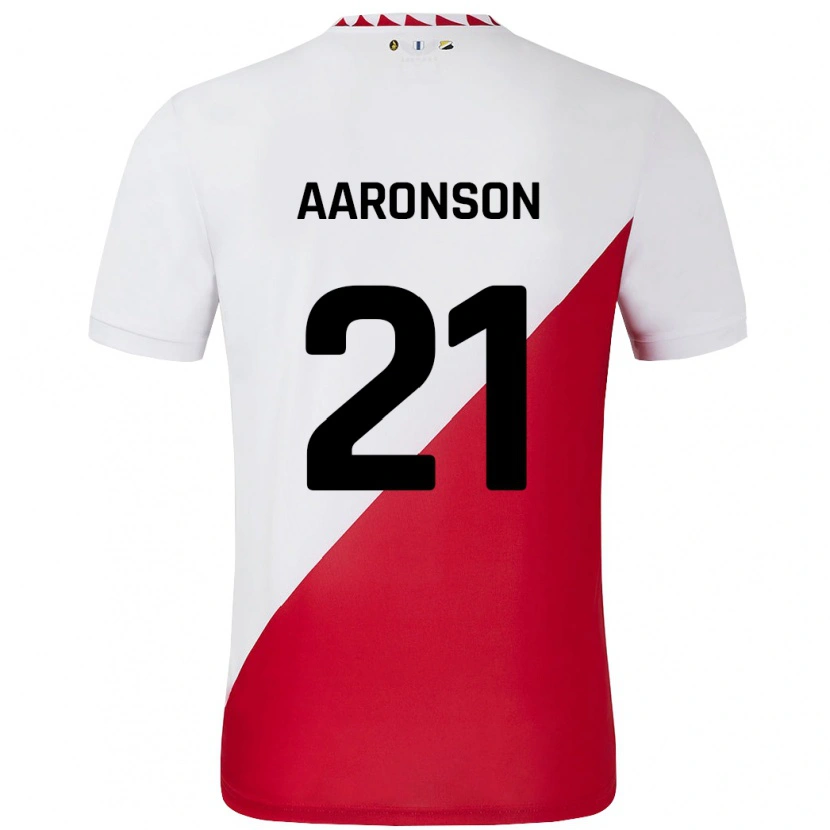 Danxen Hombre Camiseta Paxten Aaronson #21 Blanco Rojo 1ª Equipación 2024/25 La Camisa México