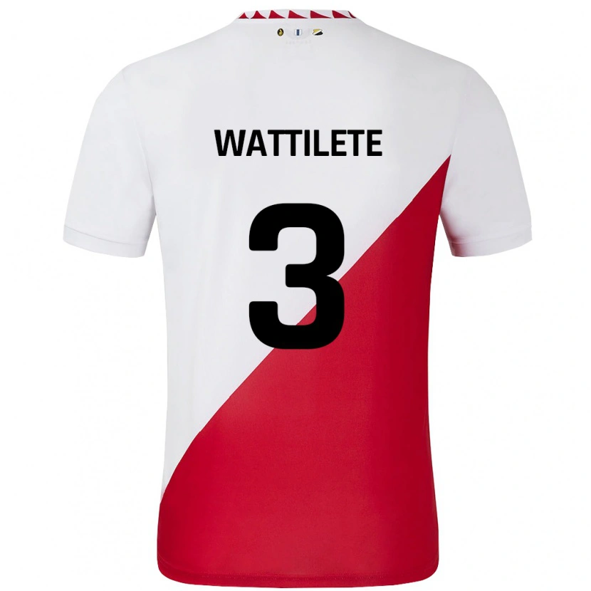 Danxen Hombre Camiseta Julia Wattilete #3 Blanco Rojo 1ª Equipación 2024/25 La Camisa México