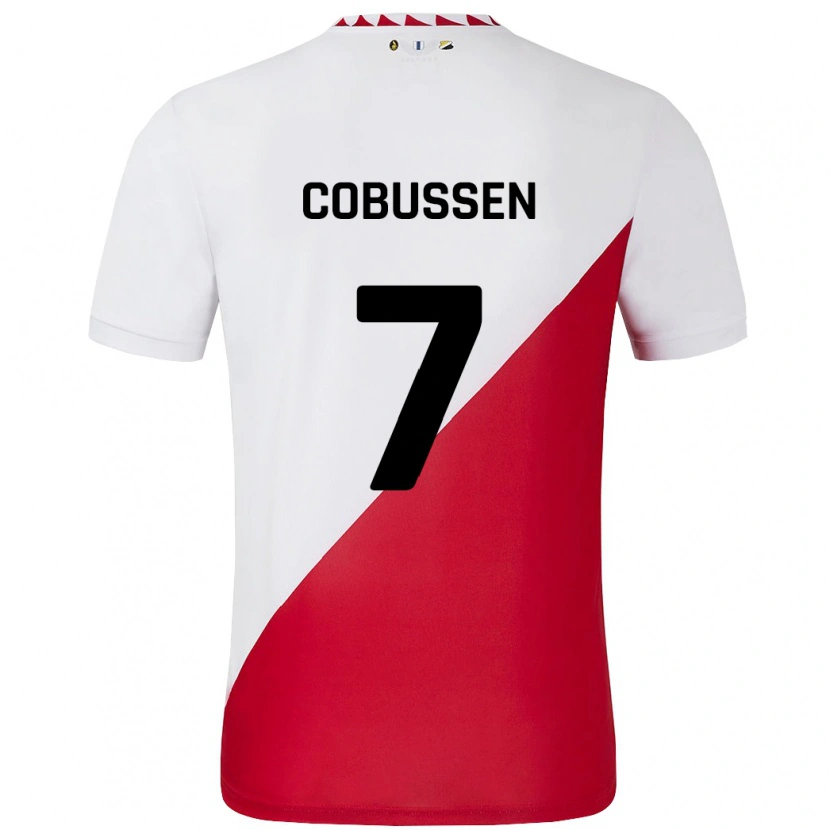 Danxen Hombre Camiseta Sophie Cobussen #7 Blanco Rojo 1ª Equipación 2024/25 La Camisa México