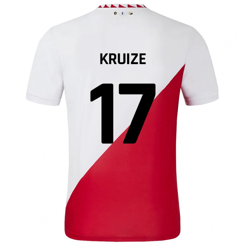 Danxen Hombre Camiseta Elisha Kruize #17 Blanco Rojo 1ª Equipación 2024/25 La Camisa México