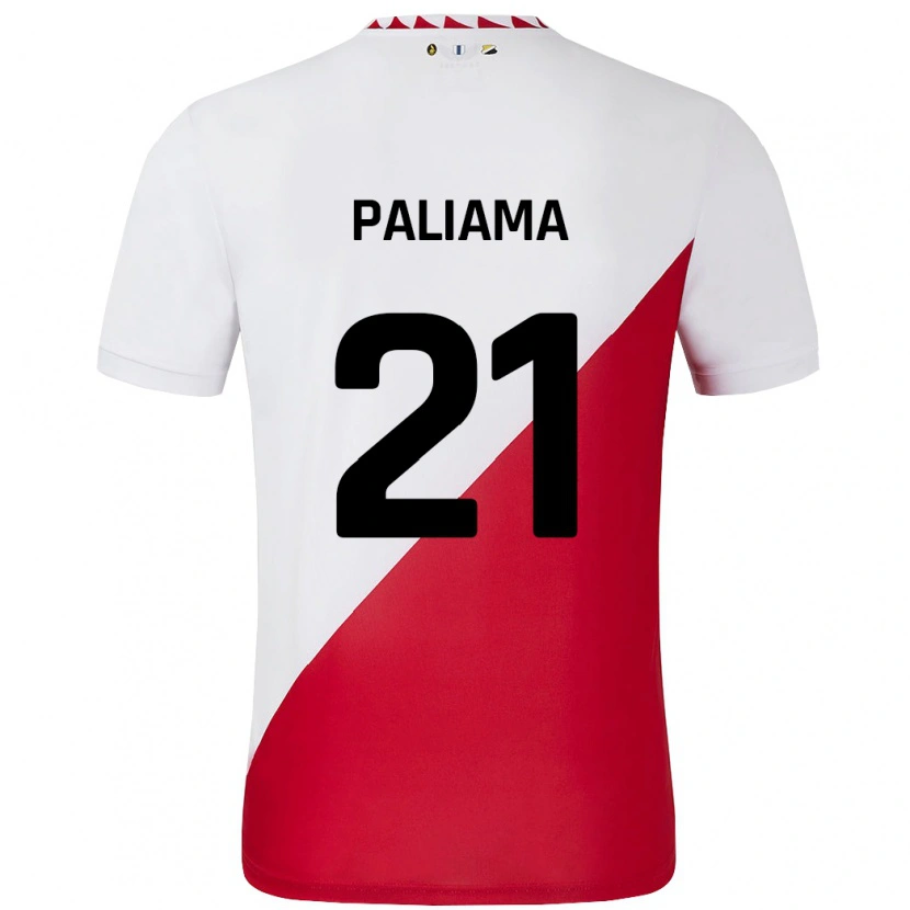 Danxen Hombre Camiseta Joni Paliama #21 Blanco Rojo 1ª Equipación 2024/25 La Camisa México