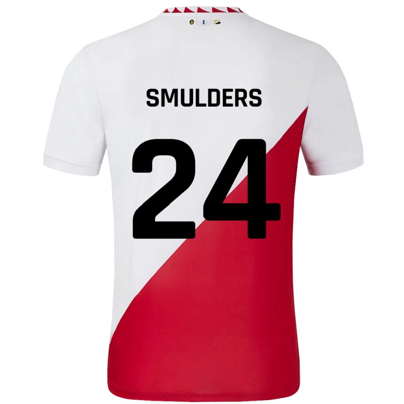 Danxen Hombre Camiseta Anniek Smulders #24 Blanco Rojo 1ª Equipación 2024/25 La Camisa México