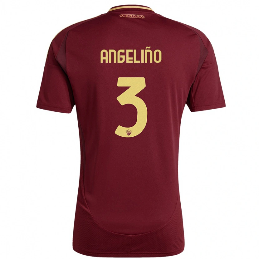 Danxen Hombre Camiseta Angeliño #3 Rojo Marrón Dorado 1ª Equipación 2024/25 La Camisa México
