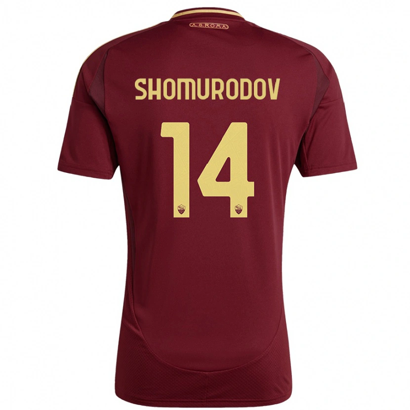 Danxen Hombre Camiseta Eldor Shomurodov #14 Rojo Marrón Dorado 1ª Equipación 2024/25 La Camisa México